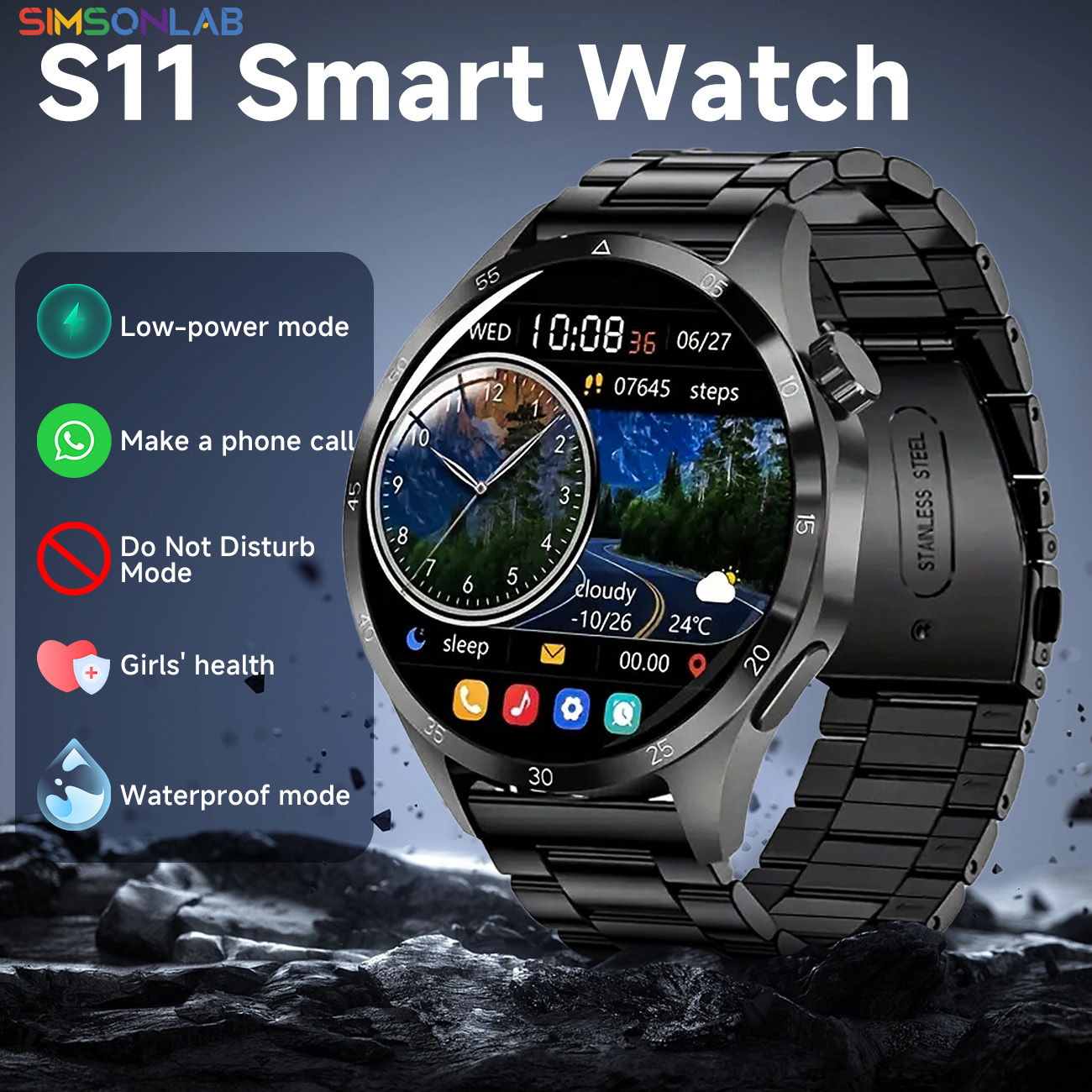 Outdoor Lighting Japanese - New Smartwatch Android IOS 1.52'' Wristwatch