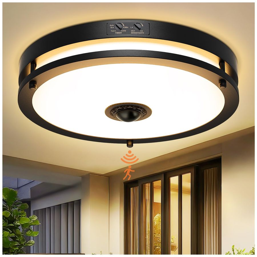 Outdoor Lighting Sensor - LED Motion Sensor Outdoor Ceiling Light,