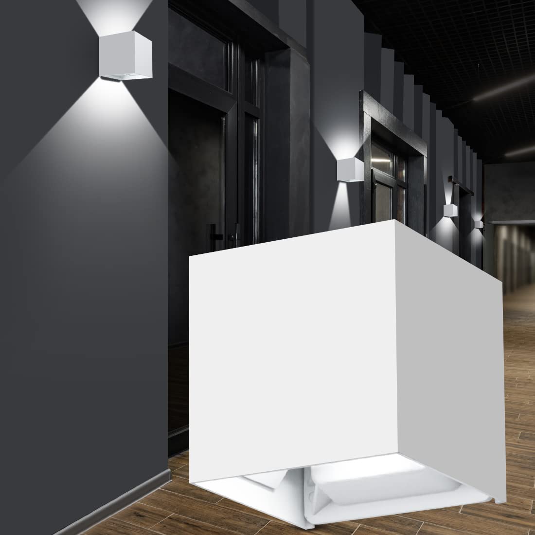 Outdoor Lighting Up And Down - Outdoor Aluminum Square Wall Light, Up
