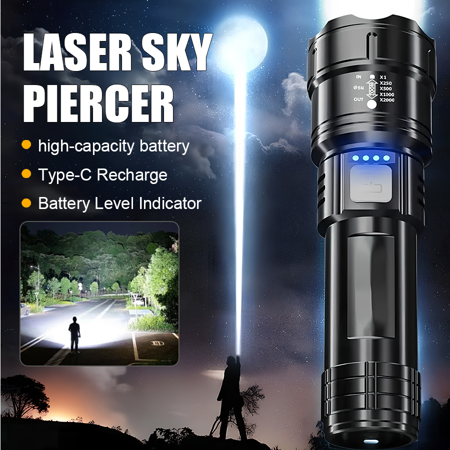 Outdoor Lighting Landscape - High Power P50 LED Flashlight USB