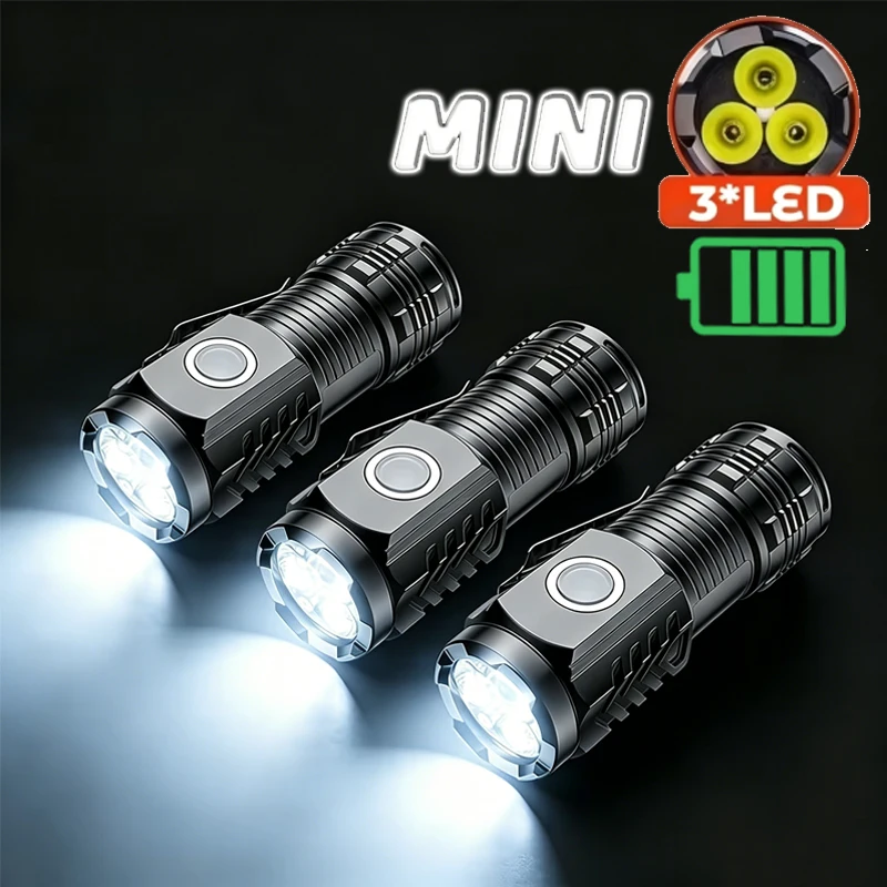Outdoor Lighting Quality - Portable Mini 3 LED Handheld Flashlight