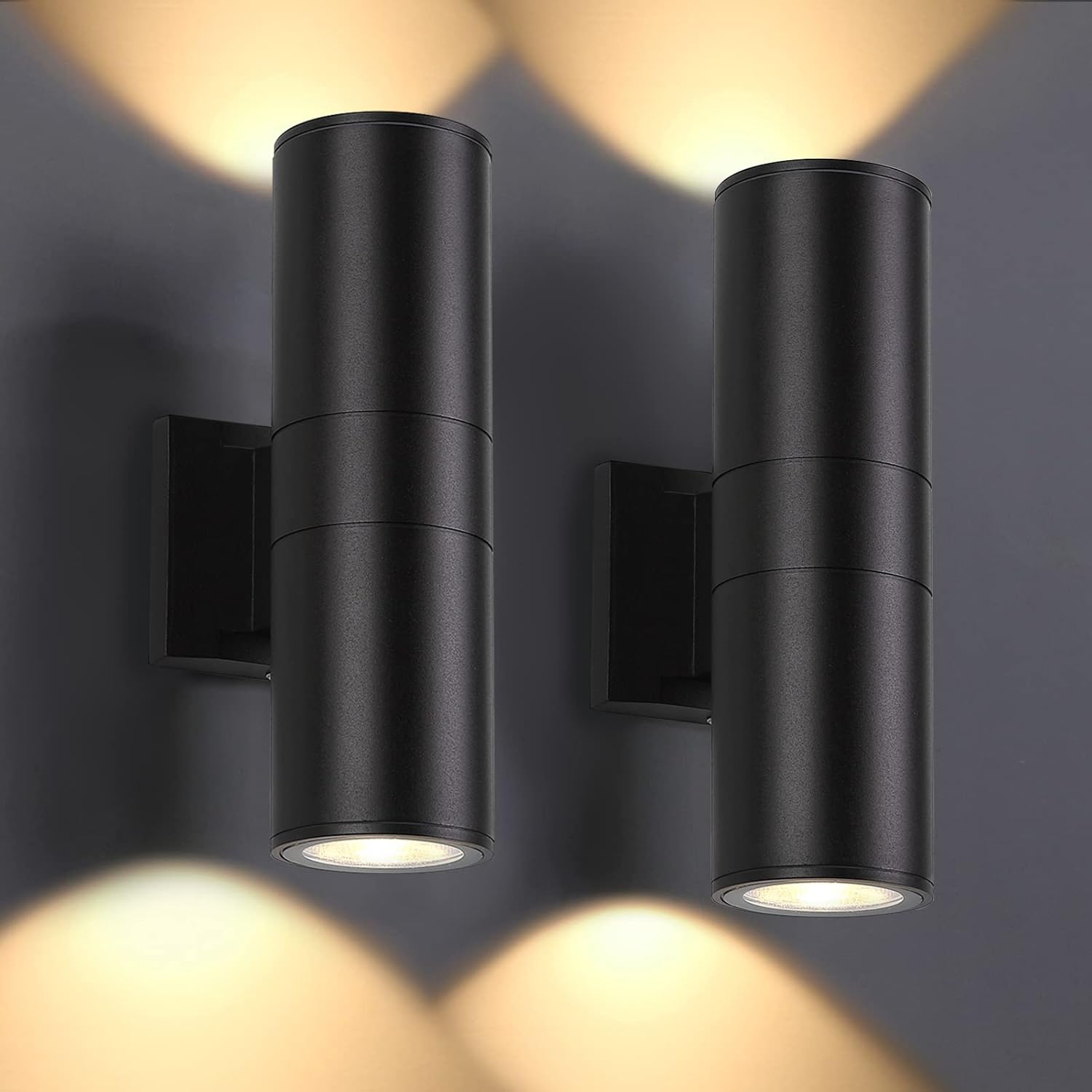 Outdoor Lighting Up And Down - Outdoor Wall Lights 2 Pack, Integrated