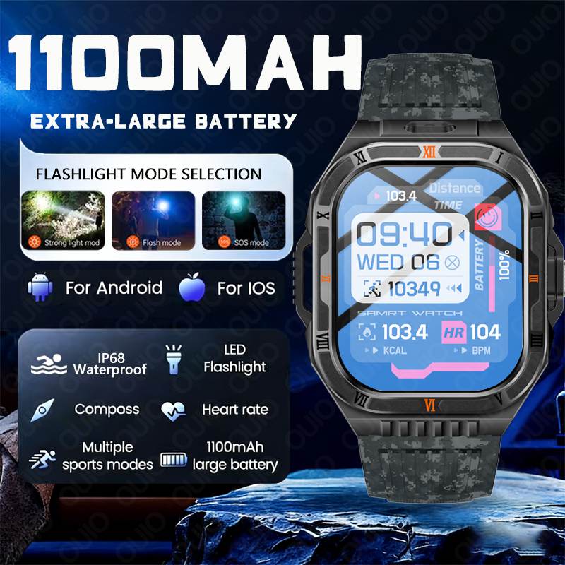 Outdoor Lighting Zones - New 1100mAh Big Battery Smart Watch