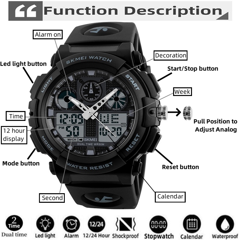 2017 New SKMEI Men Sports Watc - Outdoor Lighting Zones ulasan dan harga