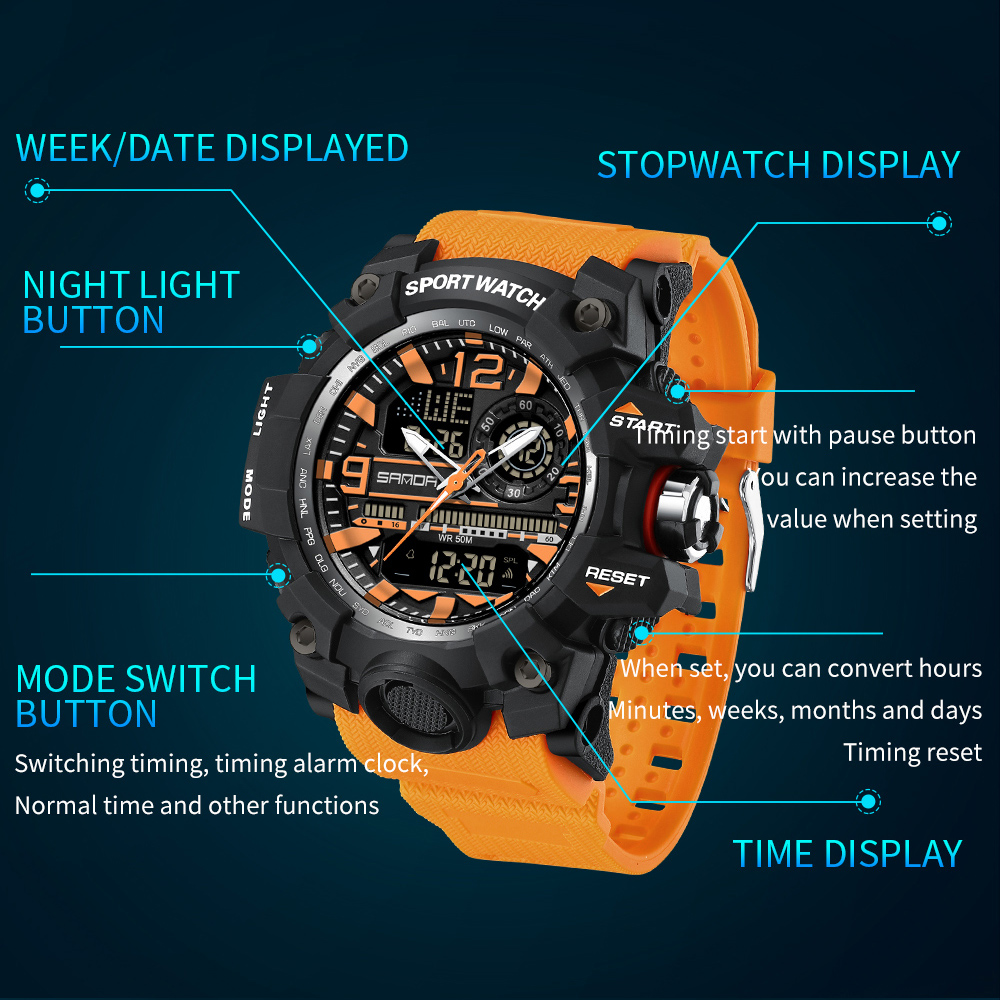 SANDA 3133 Outdoor Men's Watch - Outdoor Lighting Zones ulasan dan harga
