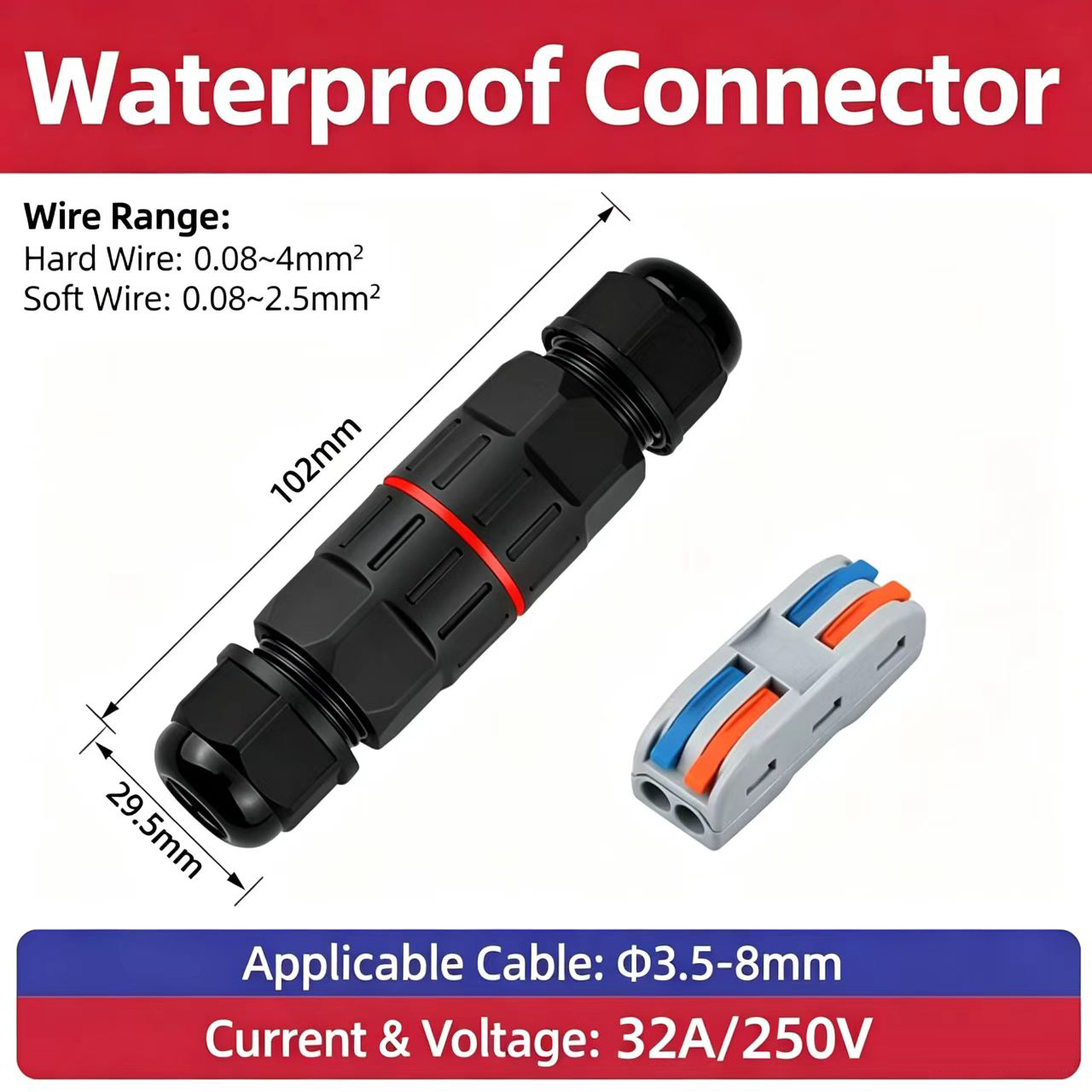 1Pc 2 Pin 3 Pin Wire Connector - Outdoor Lighting Wire Connectors ulasan dan harga