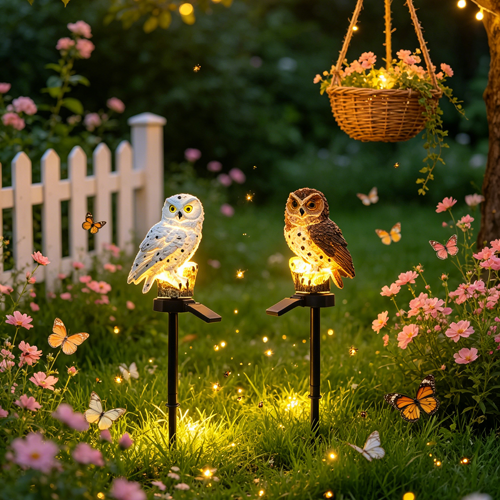 Owl Solar Light, Resin Owl Gro - Outdoor Lighting Portable ulasan dan harga