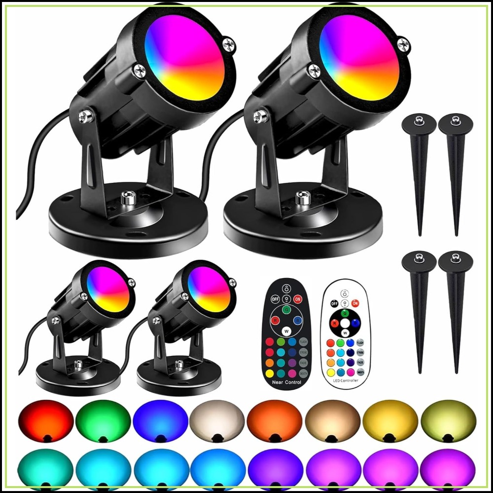 RGBW 8W LED Spotlight with Rem - Outdoor Lighting Landscape ulasan dan harga