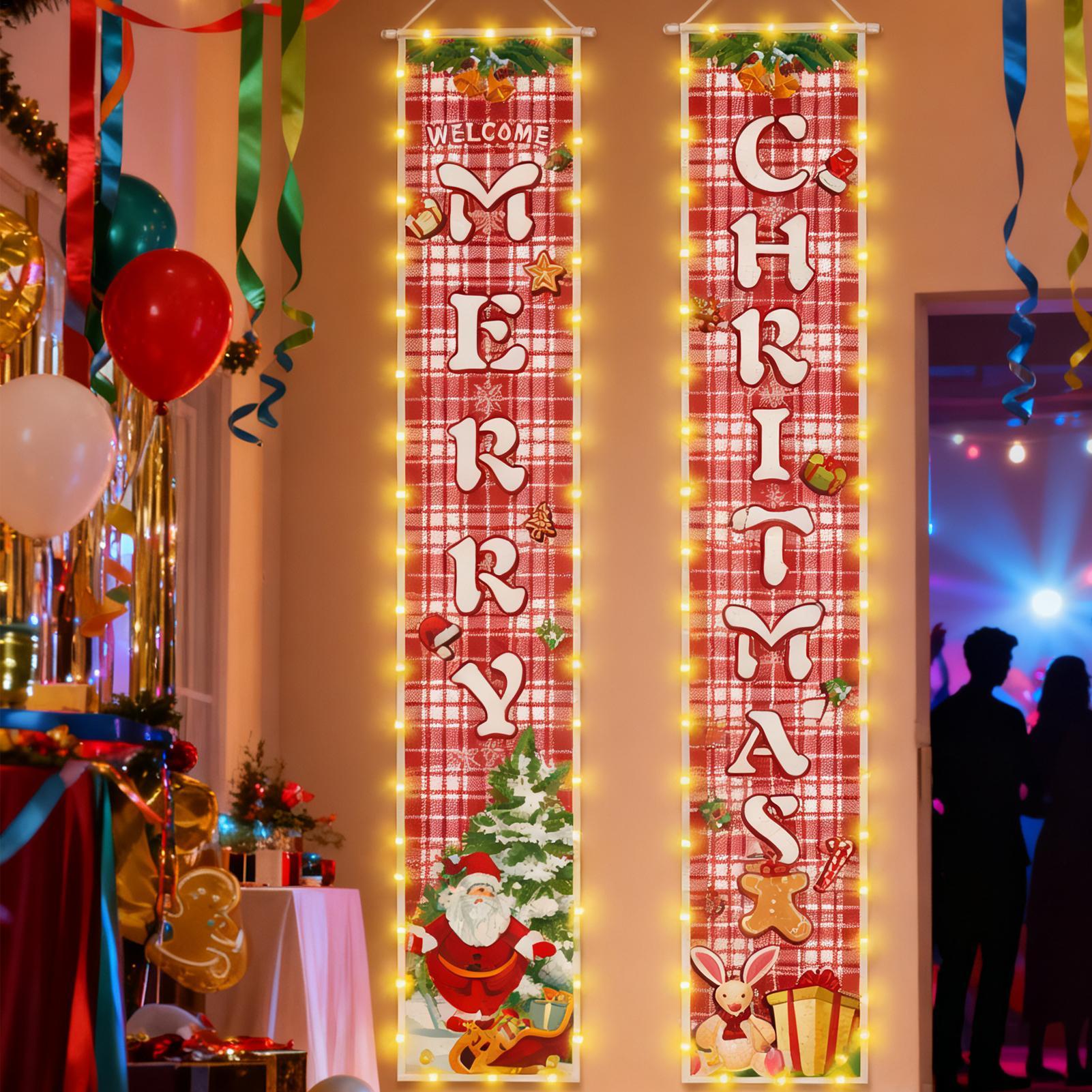Christmas Door Banner Light Up - Outdoor Lighting Front Yard ulasan dan harga