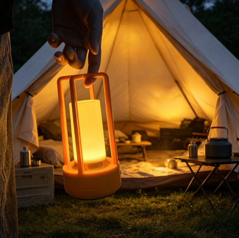 Modern Orange Cage Table Lamp  - Outdoor Lighting Portable ulasan dan harga