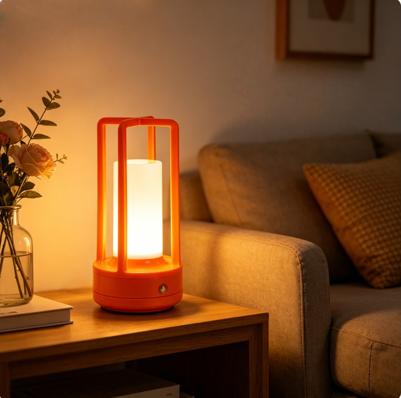 Modern Orange Cage Table Lamp  - Outdoor Lighting Portable ulasan dan harga