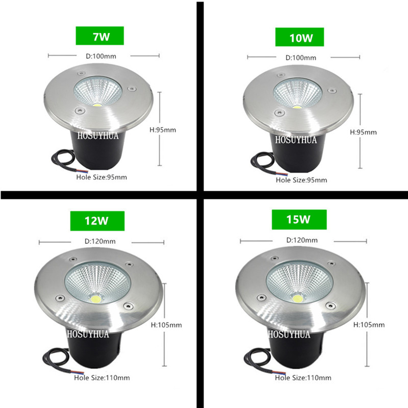 10W 15W LED buried IP67 AC85-2 - Ground Light Recessed ulasan dan harga