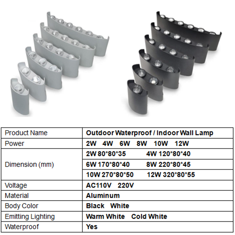 Aluminium LED Wall Lamp IP65 O - Outdoor Lighting Up And Down ulasan dan harga