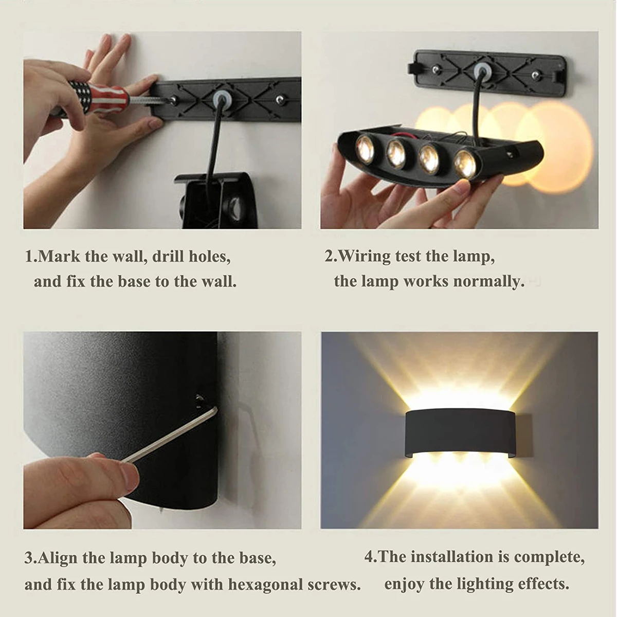 Aluminium LED Wall Lamp IP65 O - Outdoor Lighting Up And Down ulasan dan harga