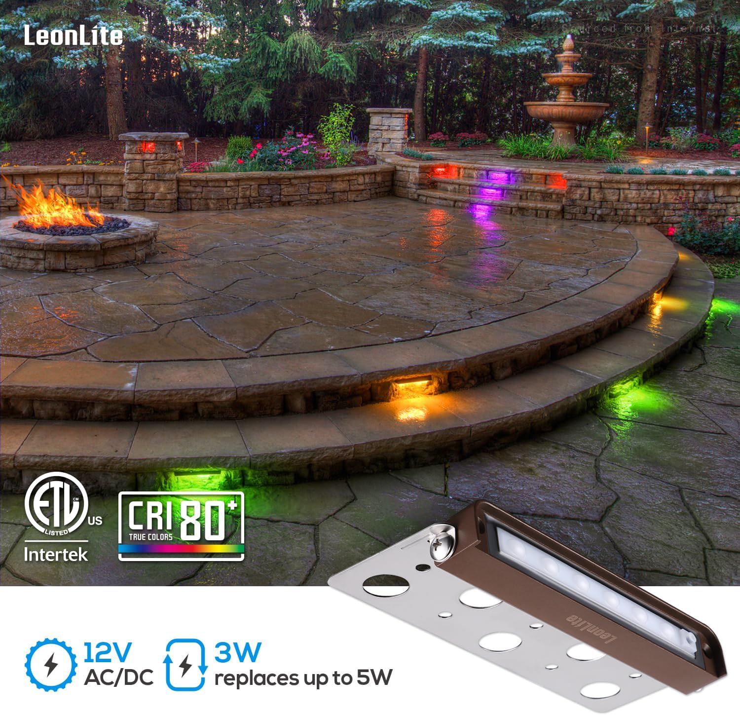 8 Pack RGB 7 Inch 3W LED Retai - Outdoor Lighting For Steps ulasan dan harga