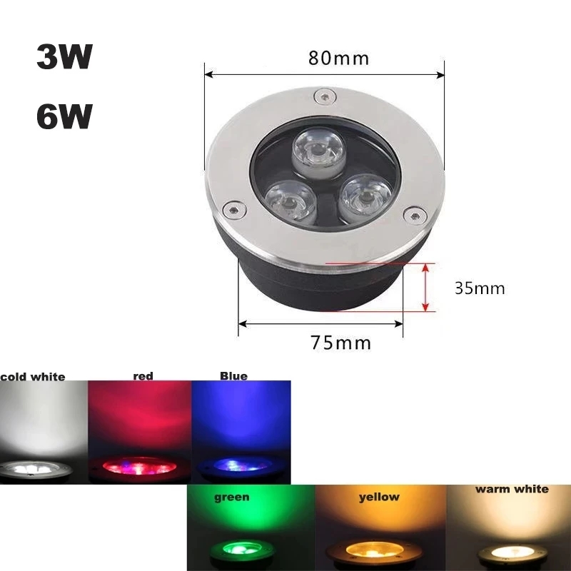 Stainless Steel 3W 6W Undergro - Ground Light Recessed ulasan dan harga