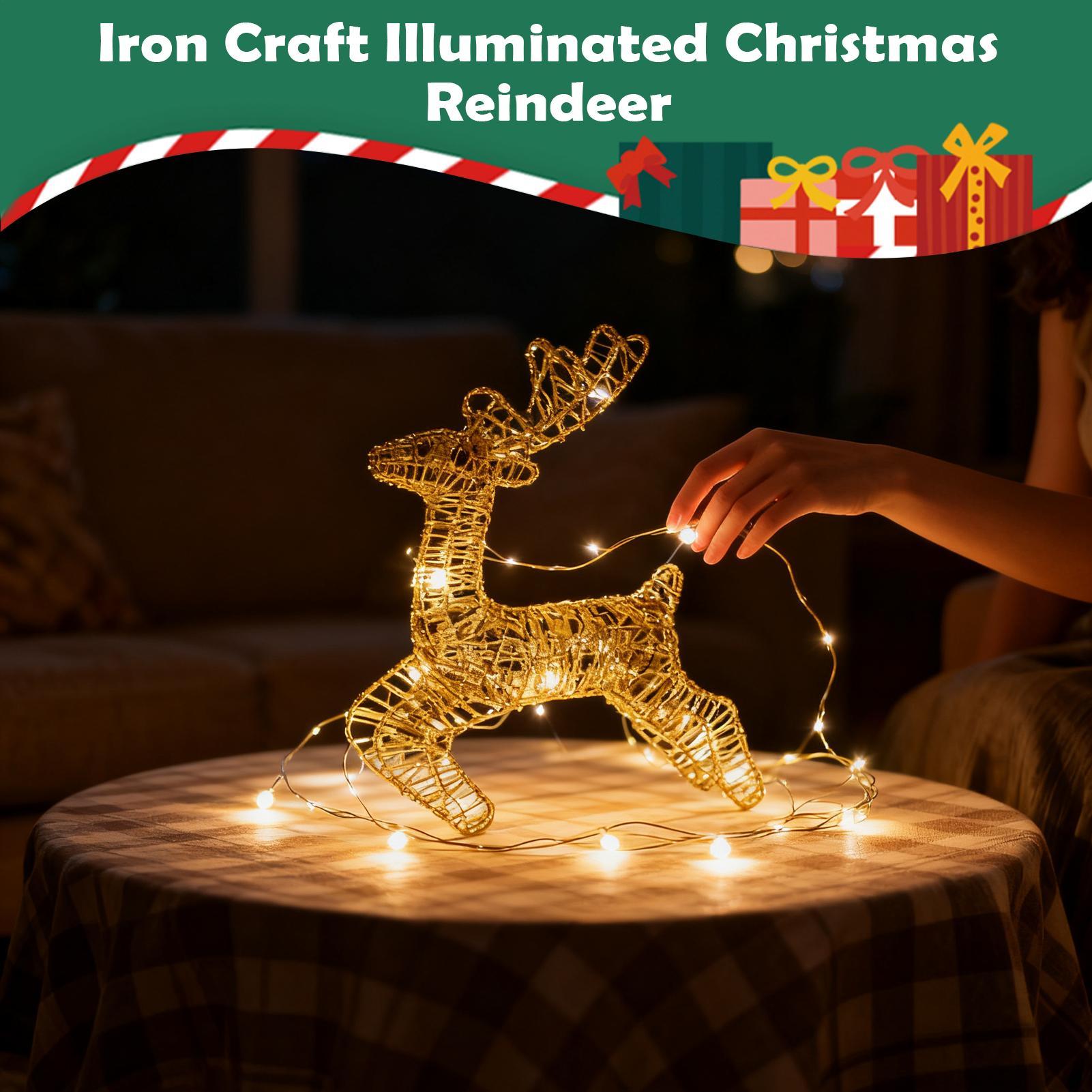 Lighted Christmas Deer Glitter - Outdoor Lighting Front Yard ulasan dan harga