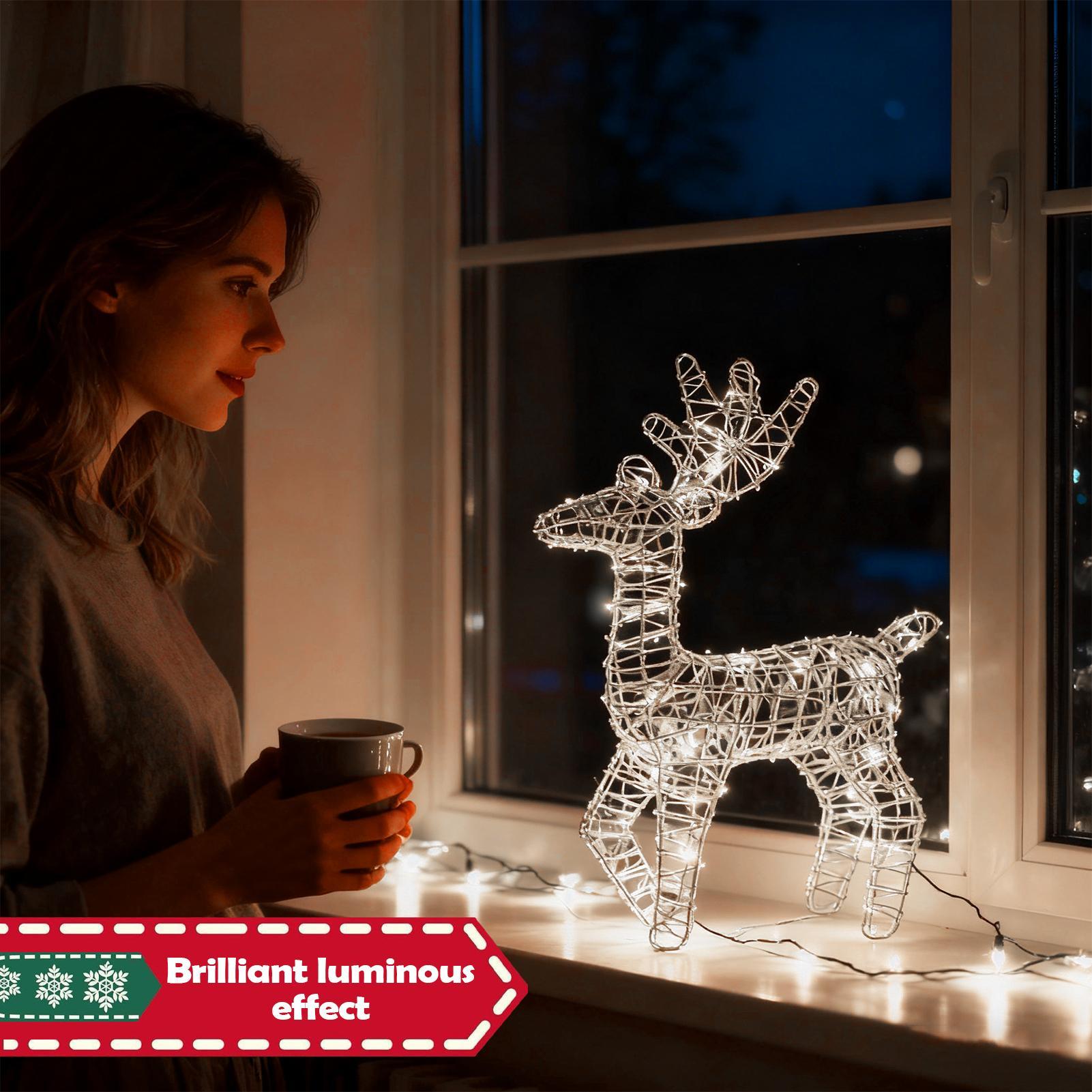 Lighted Christmas Deer Glitter - Outdoor Lighting Front Yard ulasan dan harga