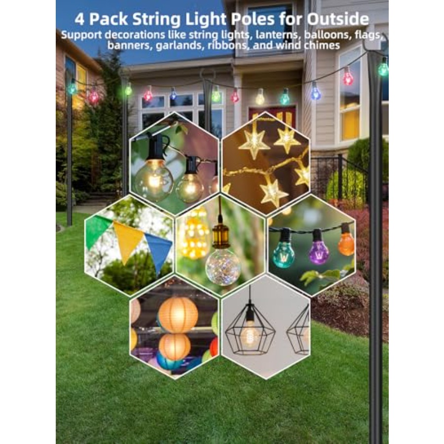 String Light Poles for Outside - Outdoor Lighting Front Yard ulasan dan harga
