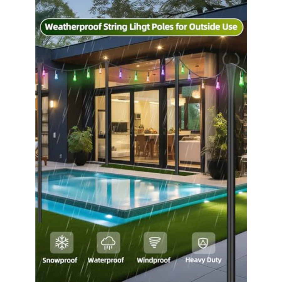 String Light Poles for Outside - Outdoor Lighting Front Yard ulasan dan harga