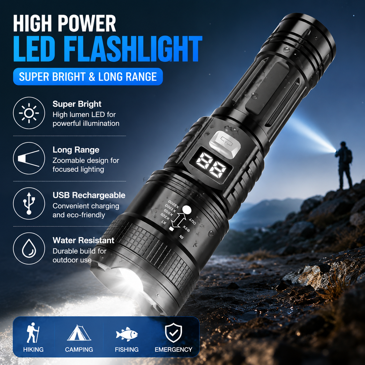 P50 High Brightness Flashlight - Outdoor Lighting Quality ulasan dan harga