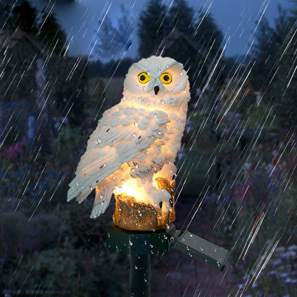 Solar Owl Statue Garden Light  - Zinc Outdoor Lighting ulasan dan harga