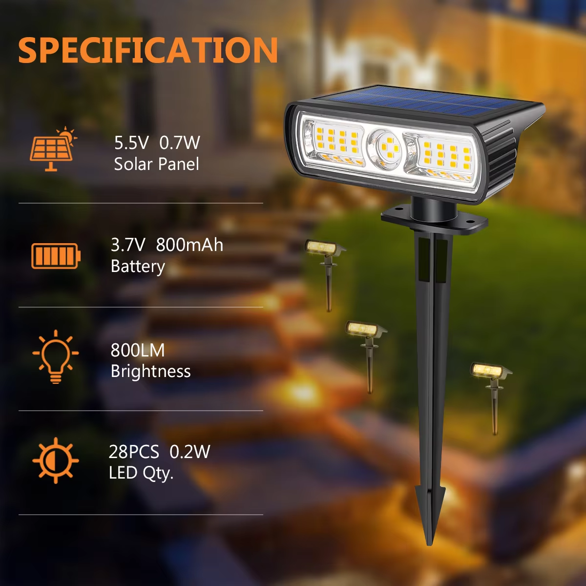 4 Pack Solar Landscape Spot Li - Outdoor Lighting Landscape ulasan dan harga