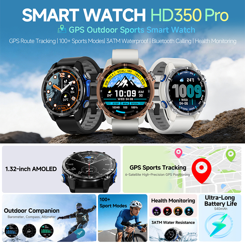 HD350Pro Smart Watch GPS Posit - Outdoor Lighting Japanese ulasan dan harga