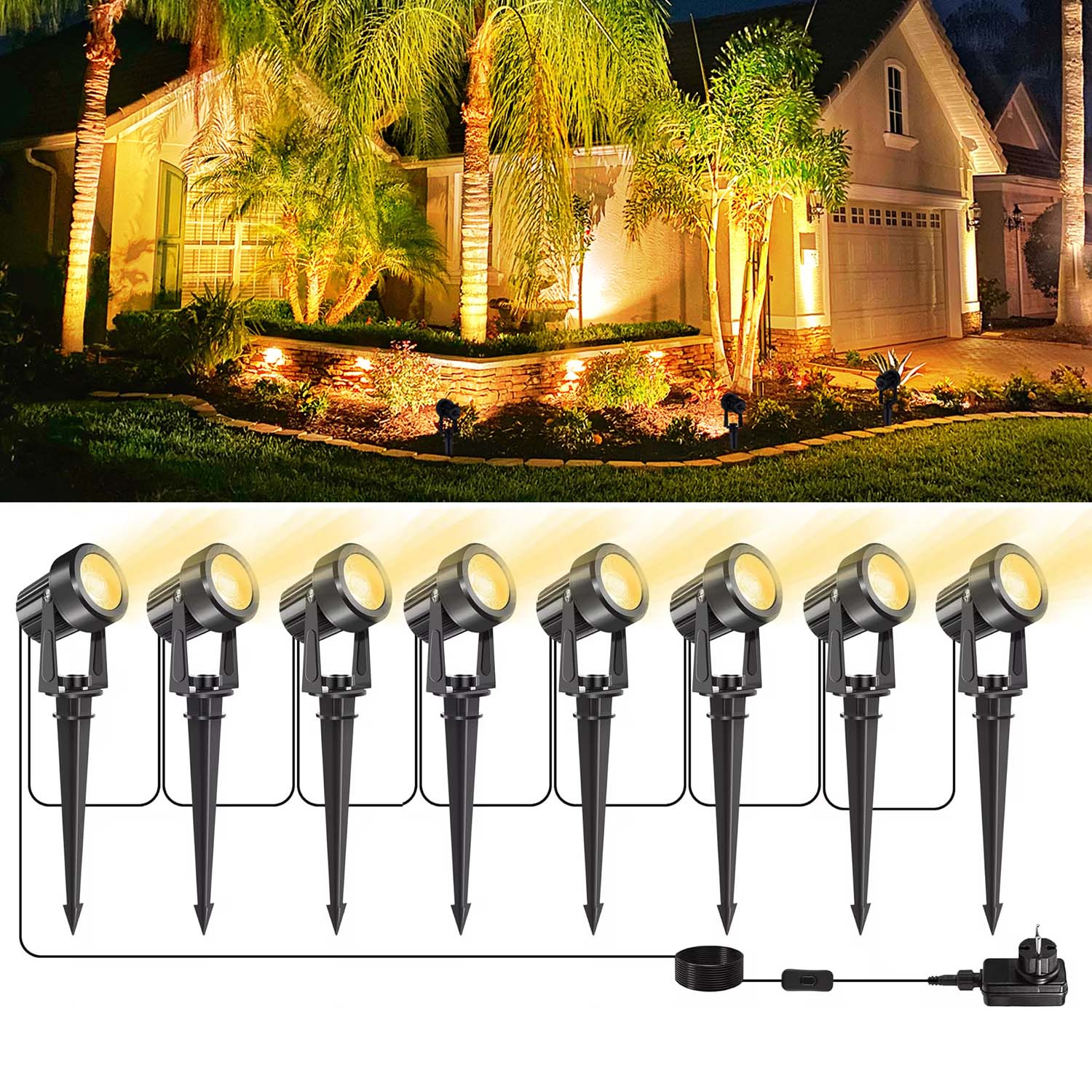 4/6/8LEDS 3000K Outdoor Spotli - Outdoor Lighting Uk ulasan dan harga