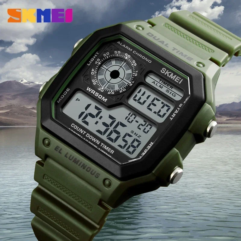 SKMEI 1299 Fashion Men PU Stra - Outdoor Lighting Zones ulasan dan harga