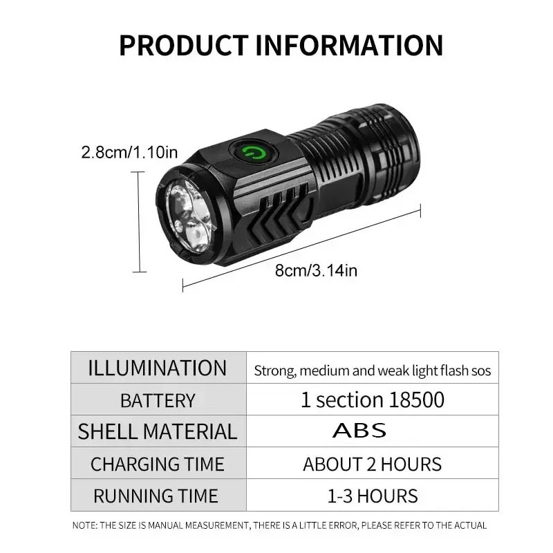 Mini 3LED Flashlight With Pen  - Outdoor Lighting Quality ulasan dan harga