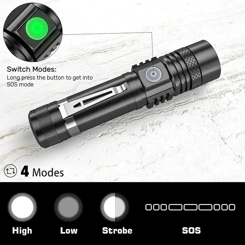 T6 LED Rechargeable Flashlight - Zinc Outdoor Lighting ulasan dan harga