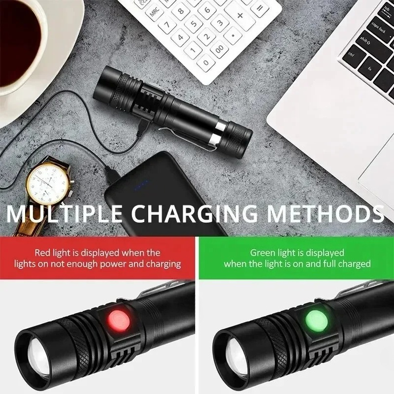 T6 LED Rechargeable Flashlight - Zinc Outdoor Lighting ulasan dan harga
