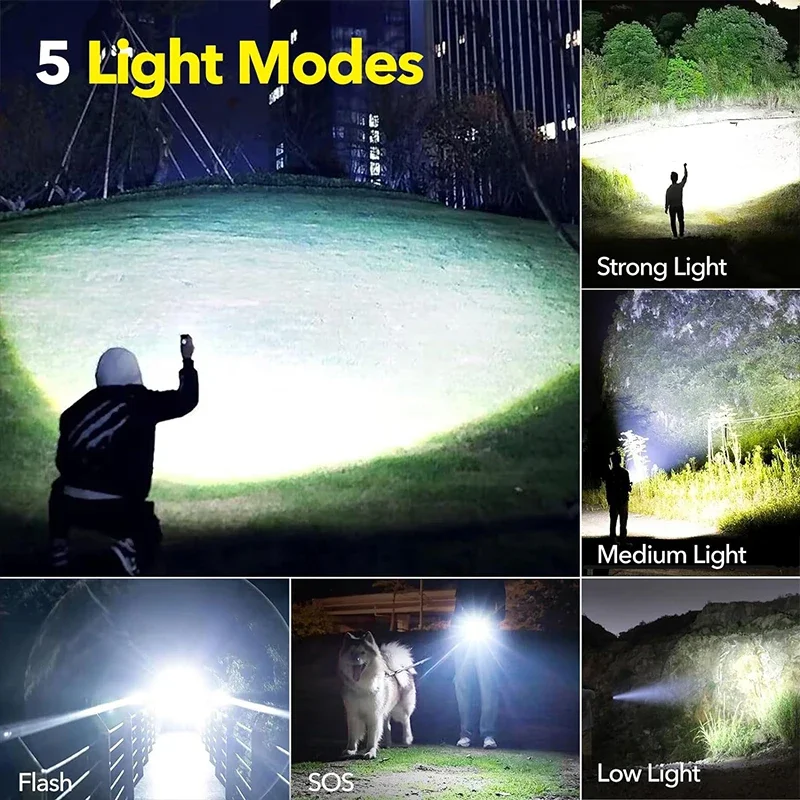 High Power LED Flashlight Rech - Outdoor Lighting Portable ulasan dan harga