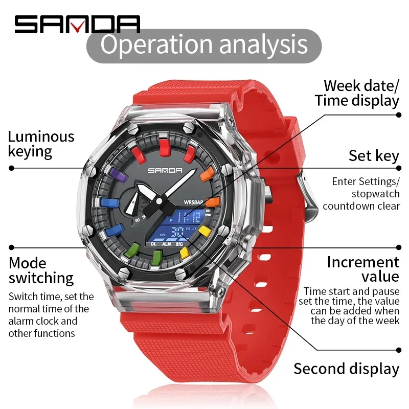 SANDA G style Men Watch Countd - Outdoor Lighting For Steps ulasan dan harga