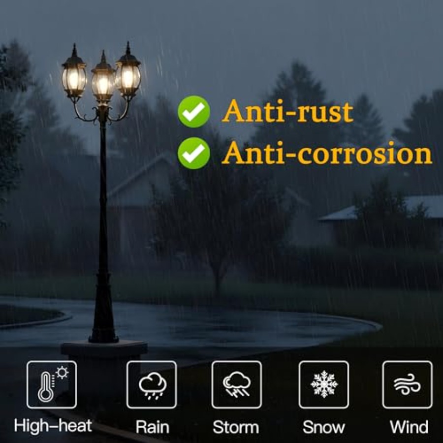 3-Light Post Lantern For Patio - Outdoor Lighting Front Yard ulasan dan harga